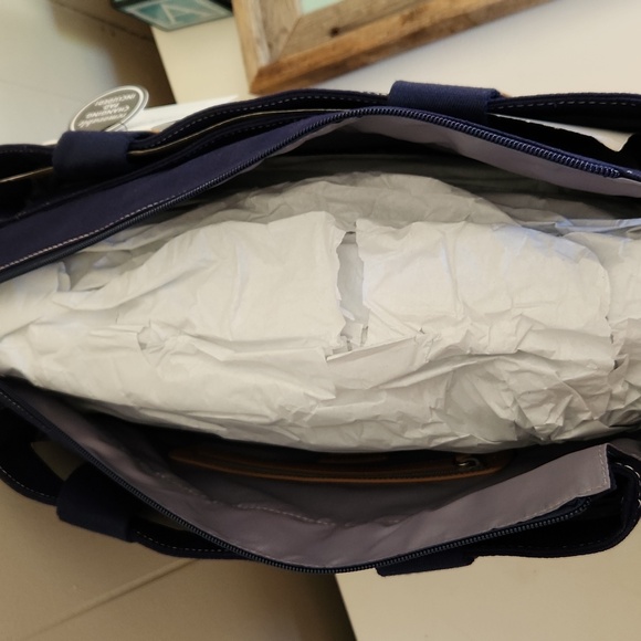 NWT Pottery Barn Kids Classic Navy Striped Diaper bag - Picture 6 of 7